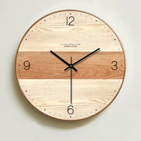 modern simple wooden wall clock silent for bedroom wall art decor big wall clocks wood nordic style hanging watch 14 inch