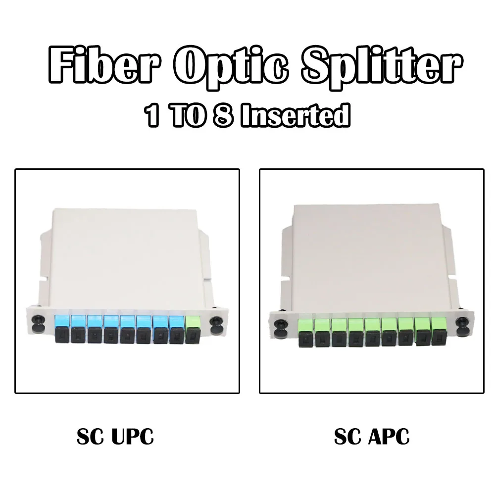 4 шт./лот SC UPC/SC APC SM вставочный волоконно оптический сплиттер 1X8 однорежимный для