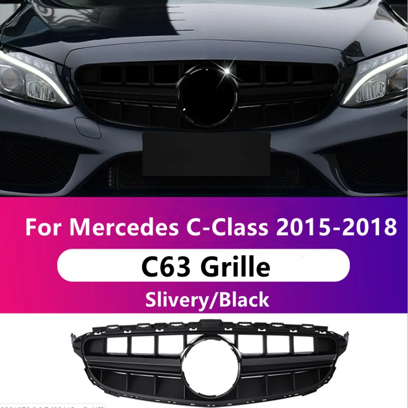 Решетка переднего бампера C63 для Mercedes W205 C Class 2015 2016 2017 2018|Гоночные решетки| |