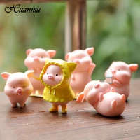 6pcs mini pigs dolls car dashboard toys home ornaments diy desktop cake decoratio for auto accessories cartoon zodiac pig gifts