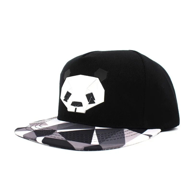 Prowow/новая хлопковая шляпа с плоским козырьком геометрическим узором милая панда