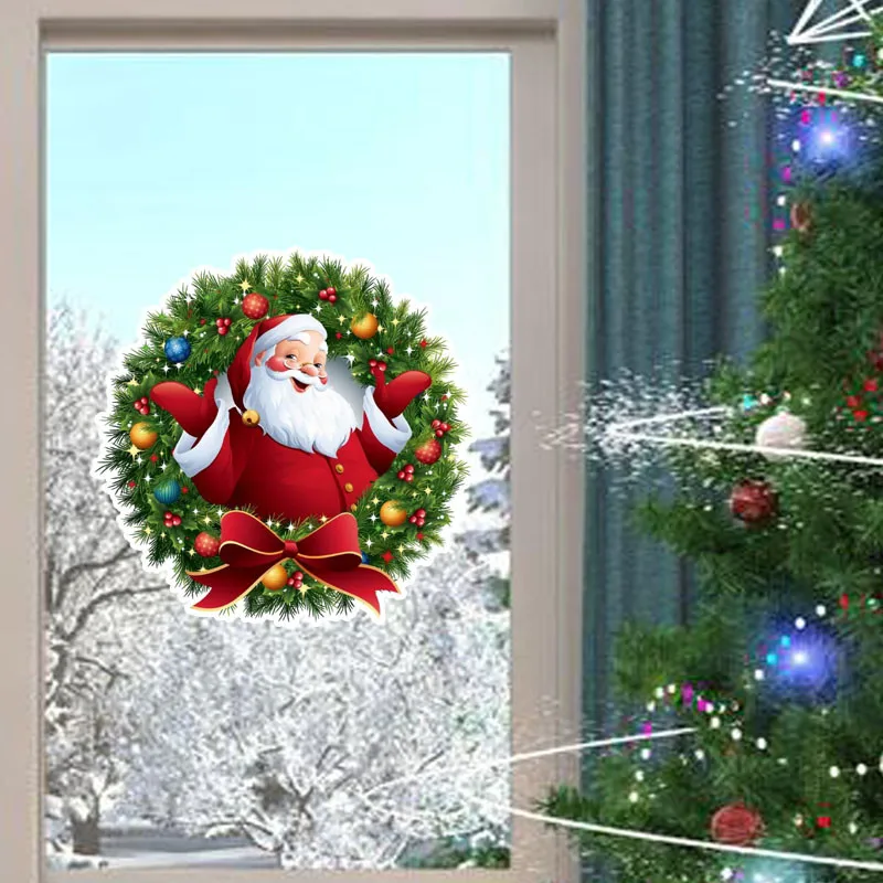 

KAKUDER Christmas Wall Sticker Merry Christmas Santa Claus PVC Sticker Window Sticker Mural adesivo de parede Drop Ship 2020 New