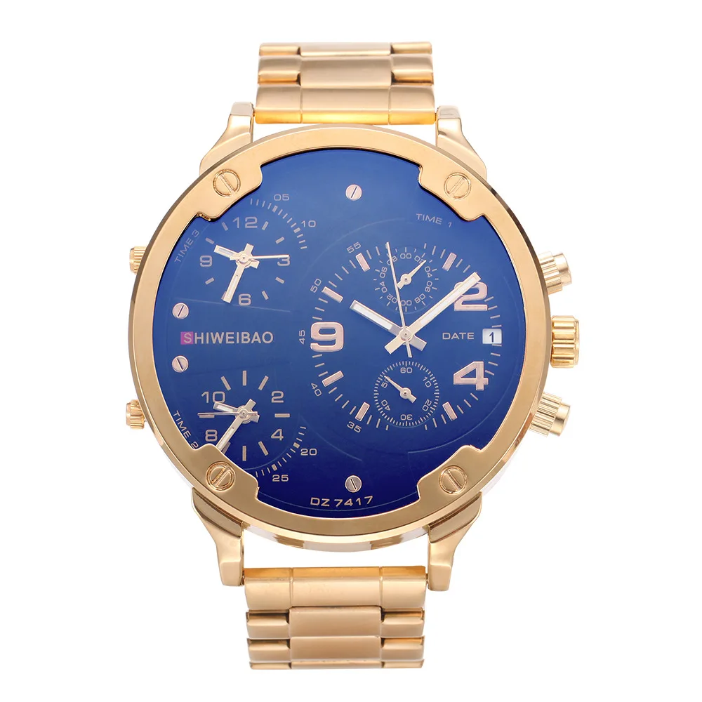 

Stainless Steel Band Watch Couple Watches Pair Men and Women DZ Three Movement Large Dial Watch Multi Function Quartz Watch