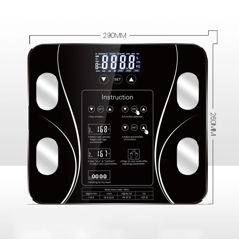Индекс тела весы цифровой человеческий вес Mi пол ЖК дисплей с подсветкой
