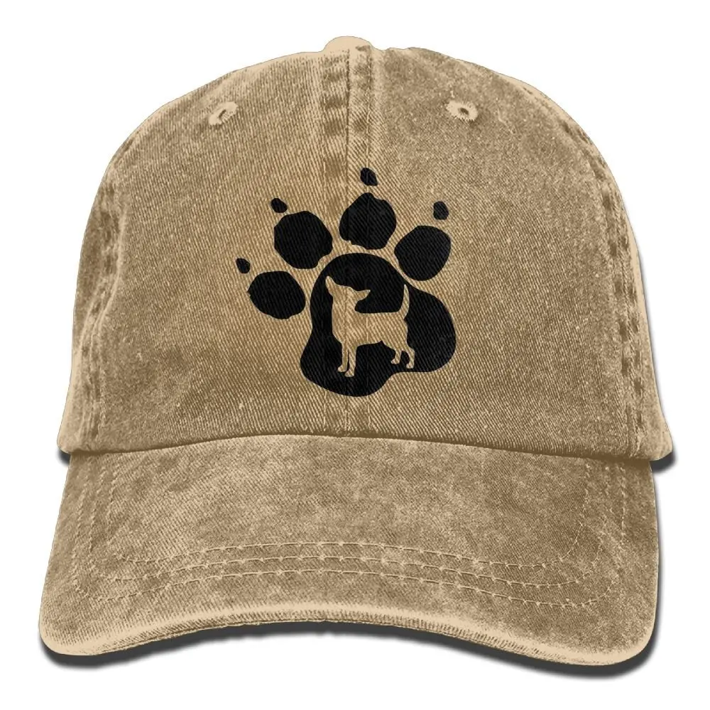

2020 best Selling Vintage Adult Sport Baseball Cap Chihuahua Dog Pet Paw Print Adjustable Denim Cowboy Hat For Men Women