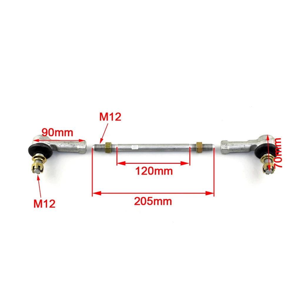 12 мм M12 поворотный стержень шариковый конец с стержнем для ATV Bashan Hummer 250 LonCin Jianshe