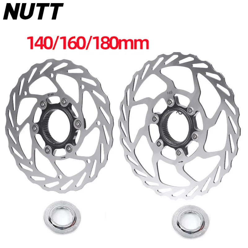 NUTT Bicycle Brake Disc RS6 MTB Road Bike 140/160/180mm Hollow lock One-piece Molding Stainless Steel Heat Dissipation Part | Спорт и - Фото №1