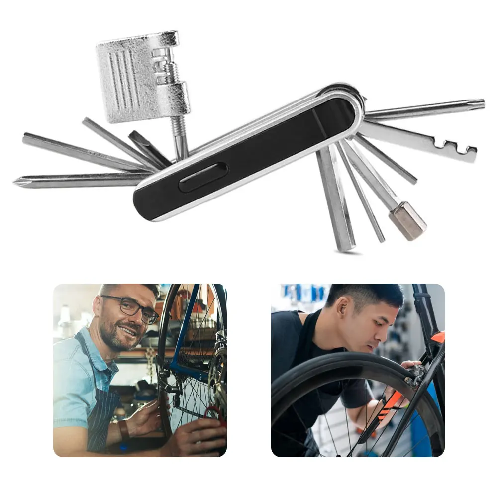 

Multifunction 13 In1 Bicycle Repairing Set Bike Bike Repair Tool Kit Wrench Screwdriver Chain Hex Spoke Mountain Cycling Tools