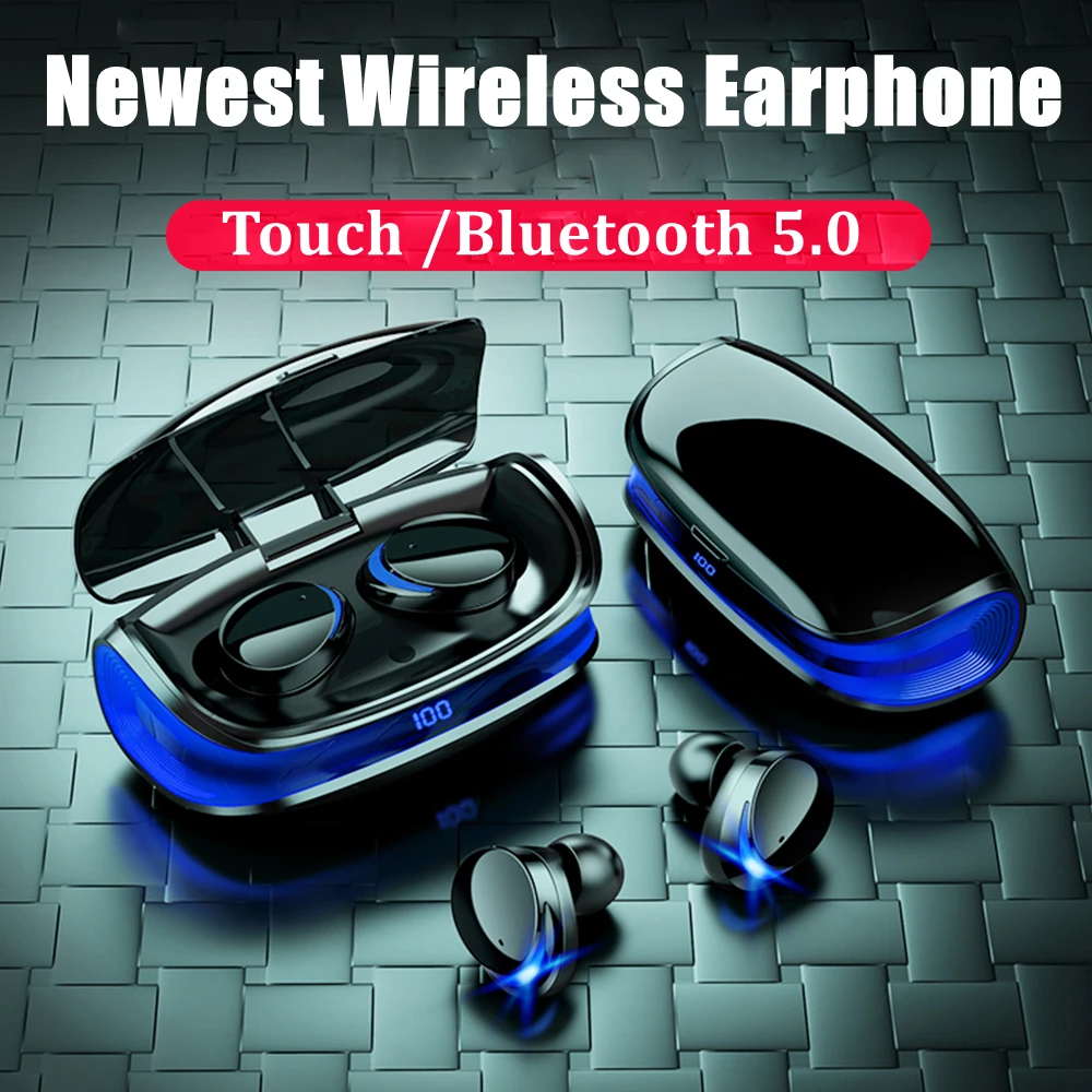 

True Wireless Headphones Bluetooth 5.0 Earphone Type-C Charging Case Breathing Light Earbuds NO-Delay Gaming Headsets With Mic