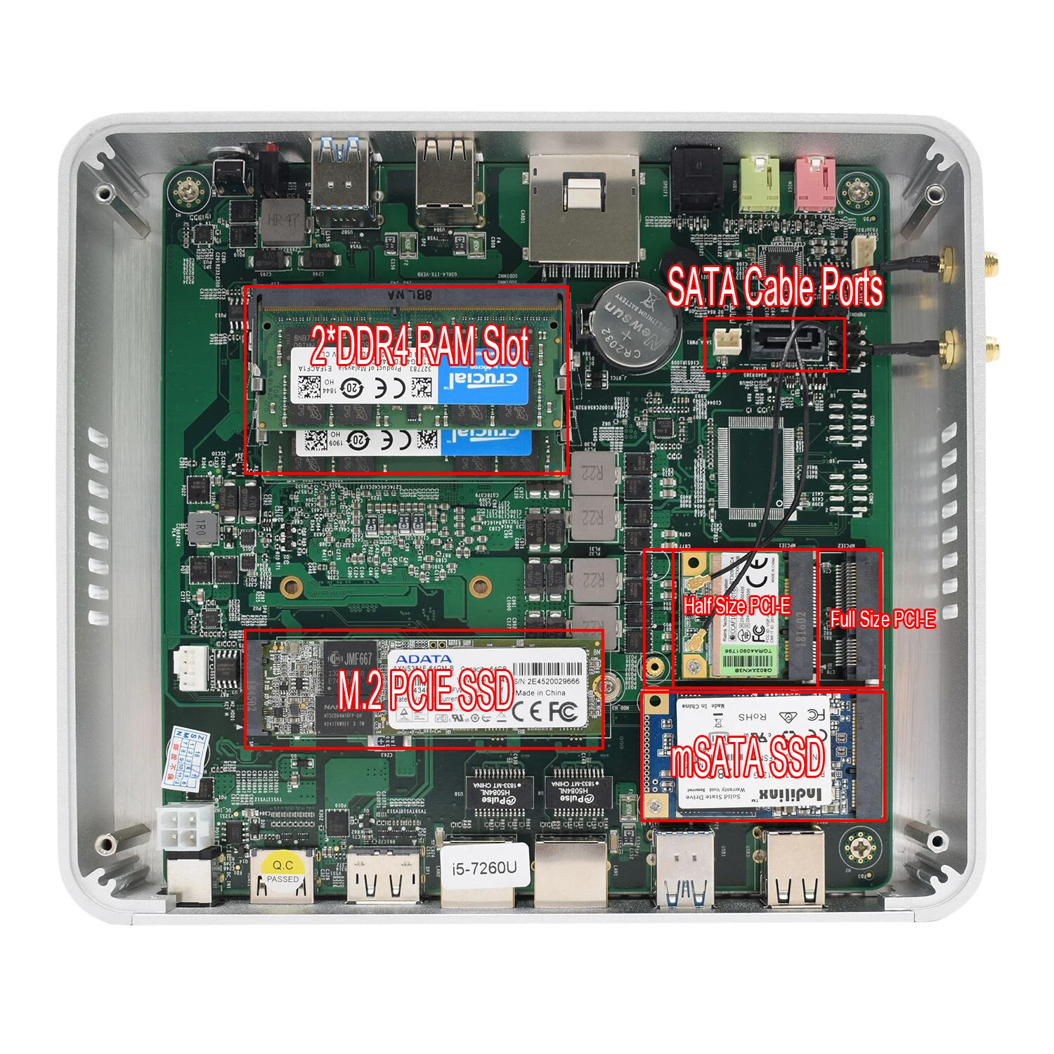 Barebone Настольный компьютер Intel Core i5 7260u ubuntu мини ПК 2 * lan dual HD Iris Plus graphics 640 M.2 2DDR4 32 Гб SD