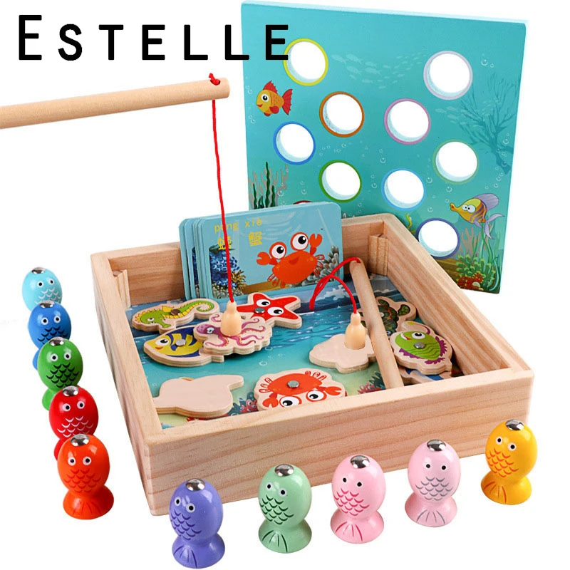 Детские деревянные игрушки магнитные игры рыболовная игрушка игра для детей 3D