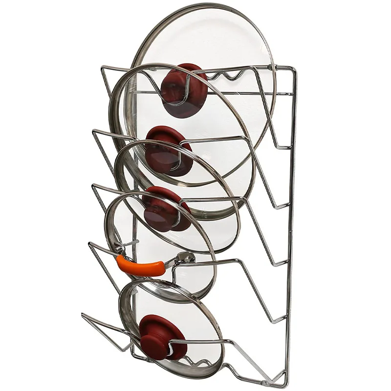 5-слойный держатель для крышек кастрюль из нержавеющей стали настенное крепление