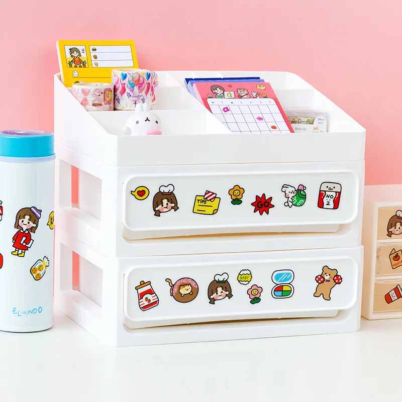 Mohamm 4 листа Kawaii мультфильм девушки Декоративные наклейки Скрапбукинг DIY Note ПВХ