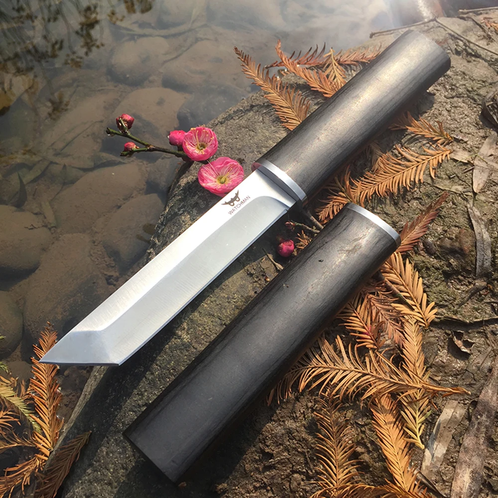 Стальной японский сатиновый нож D2 серия охотничьих резцов с вакуумной