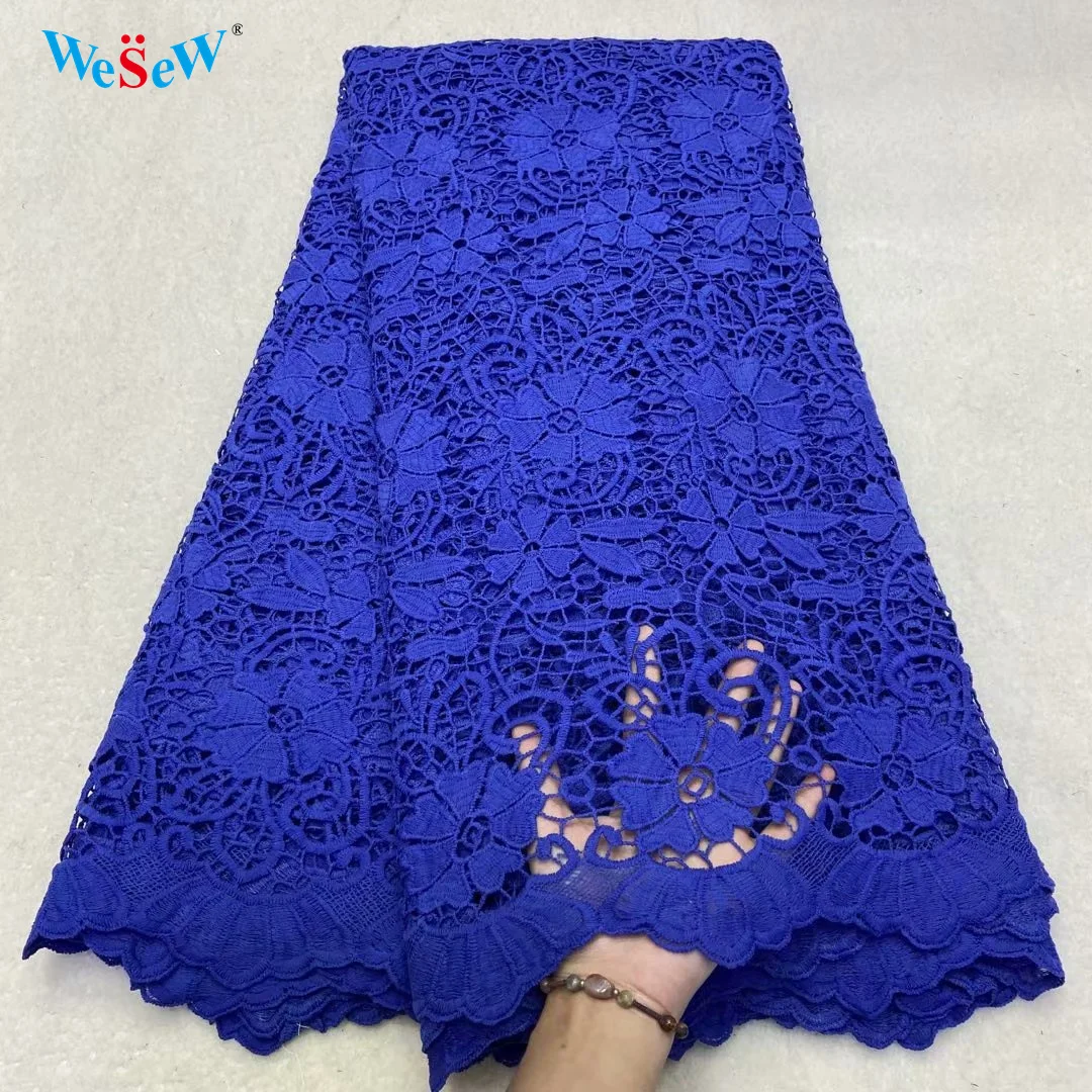 

Популярный Королевский синий вышивальный шнур кружева ткань для свадебного платья африканская кружевная ткань из гипюра 5 ярдов JYG15