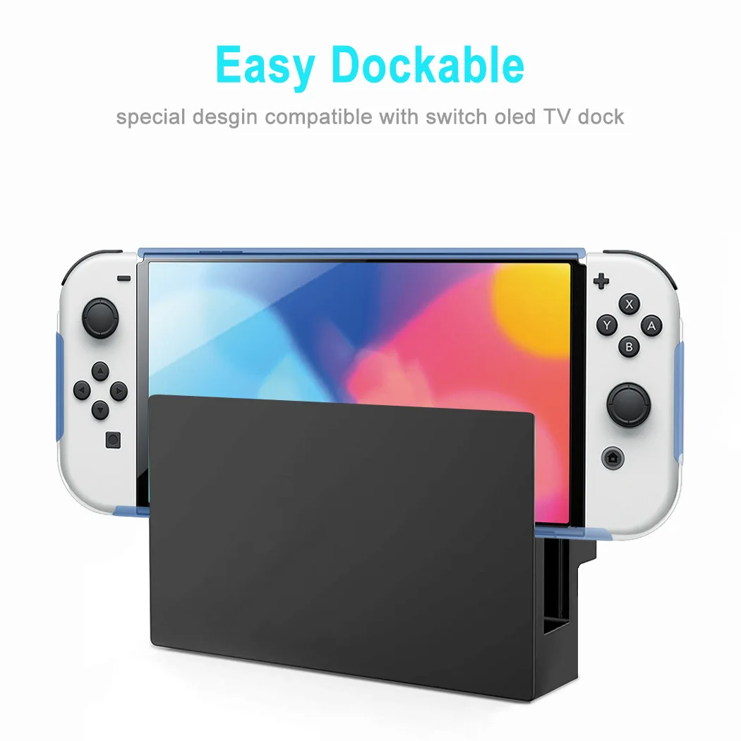 

Чехол для Nintendo Switch OLED Model 2021, Ультратонкий Прозрачный жесткий чехол из поликарбоната, круглый защитный чехол для консоли OLED и Joycon