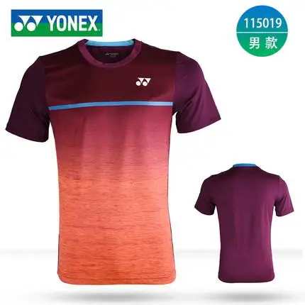 Оригинальные мужские футболки для бадминтона Yonex дышащие удобные быстросохнущие спортивные футболки с коротким рукавом для фитнеса Lin Dan - Цвет: Темно-серый