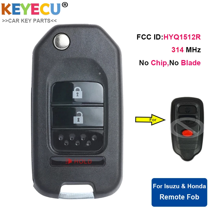 KEYECU обновленный БЕСКЛЮЧЕВОЙ дистанционный ключ для паспорта Honda Isuzu Axiom Rodeo Trooper Fob