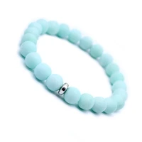 natural stone matte blue river amazonite stone strand bracelets homme charm yoga jewelry gifts for women men best friend