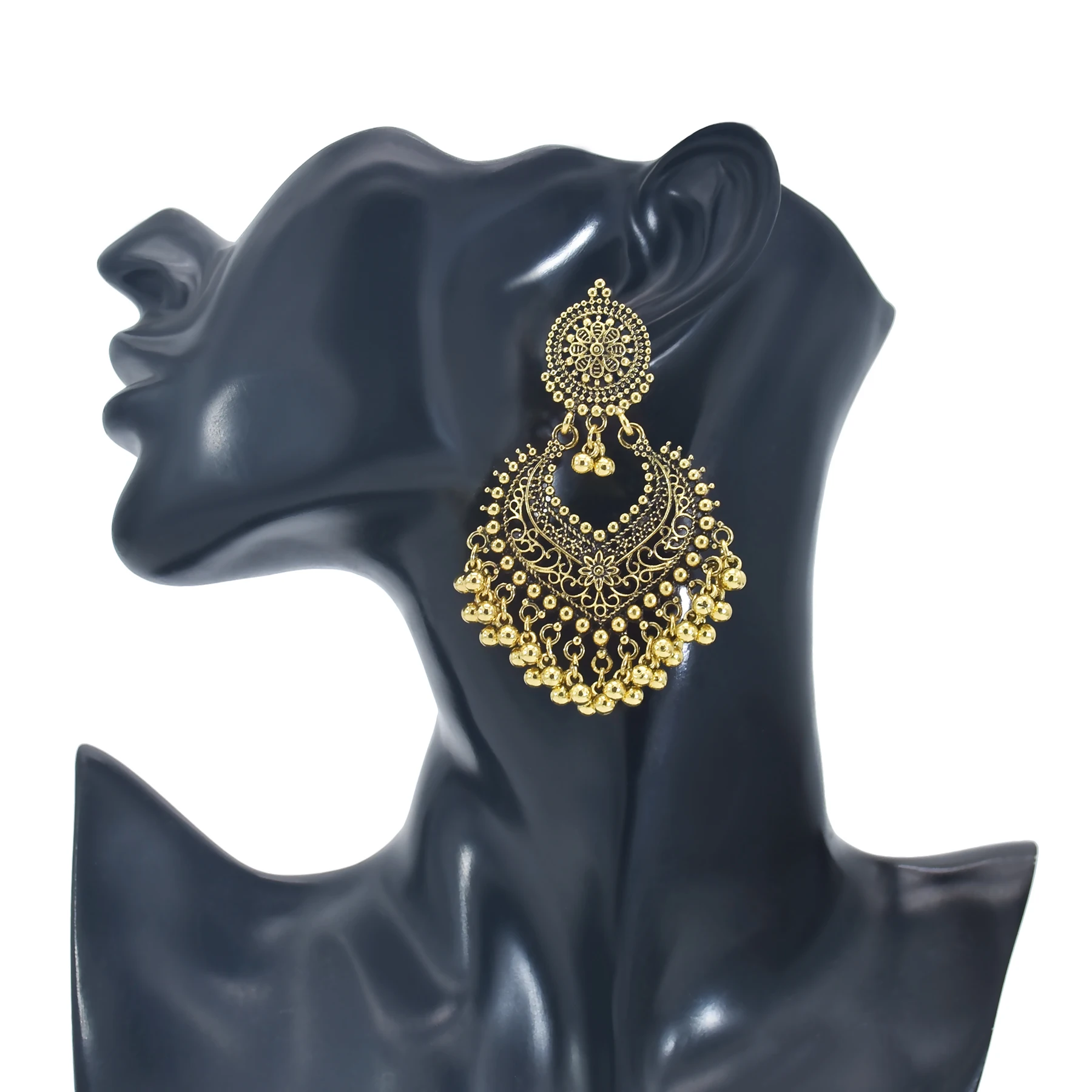 Женские винтажные серьги Jhumka в стиле бохо индейские цвет оксидированного