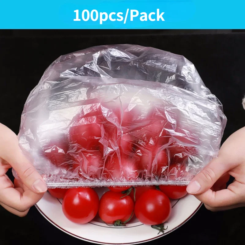 

100pcs Reusable Food Storage Covers Bags for Bowls Elastic Plate Silicone Lid Covers Vacuum Bags for Kitchen Food Fresh Seal