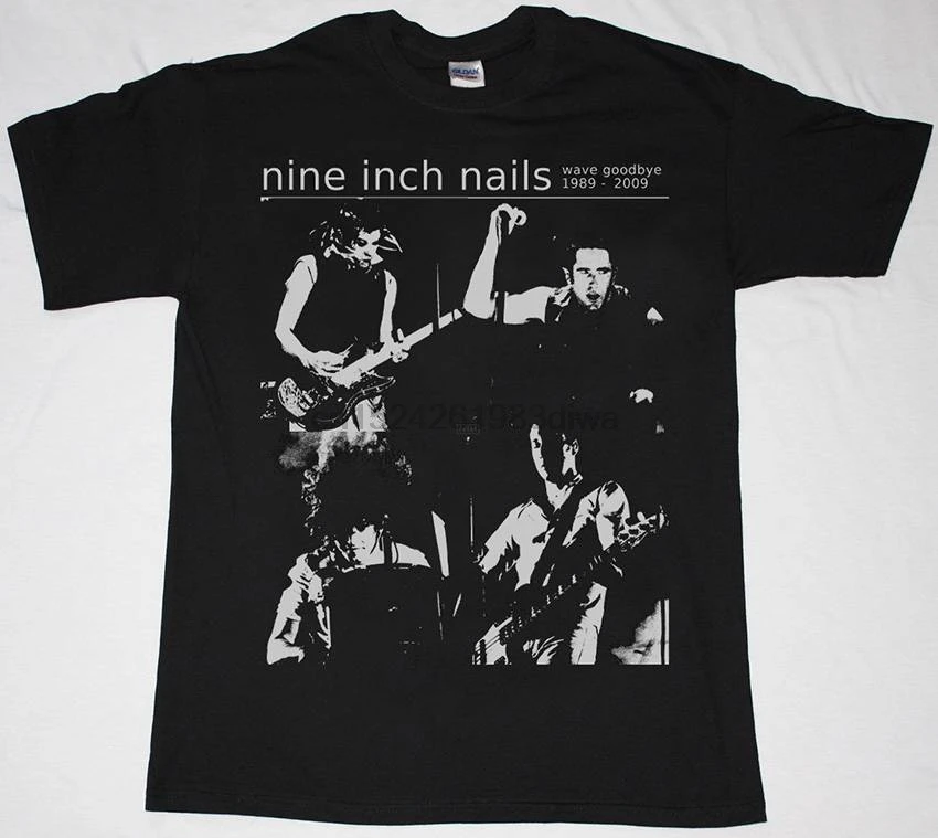 NINE INCH NAILS WAVE GOODBYE 1989 2009 TRENT REZNOR INDUSTRIAL Новая черная футболка мужская 3D плюс размер