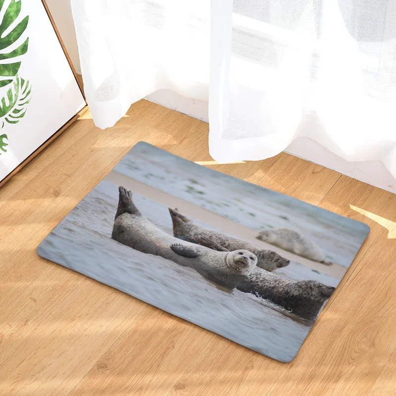 CAMMITEVER милые животные уплотнения дверной коврик с принтом фланелевый