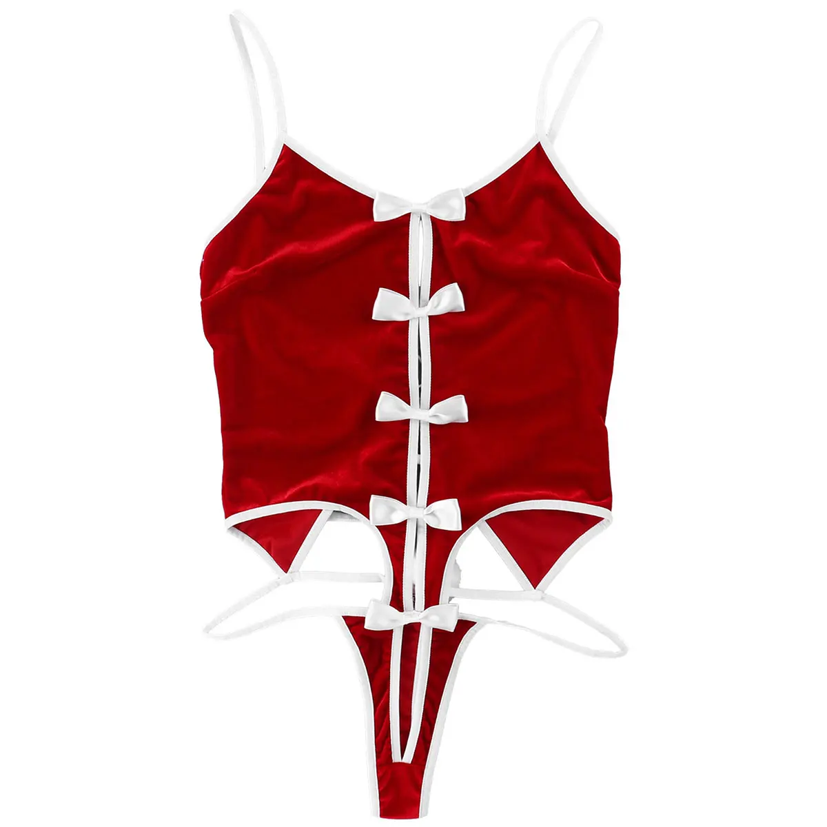 Женское мягкое бархатное рождественское сексуальное нижнее белье Тедди