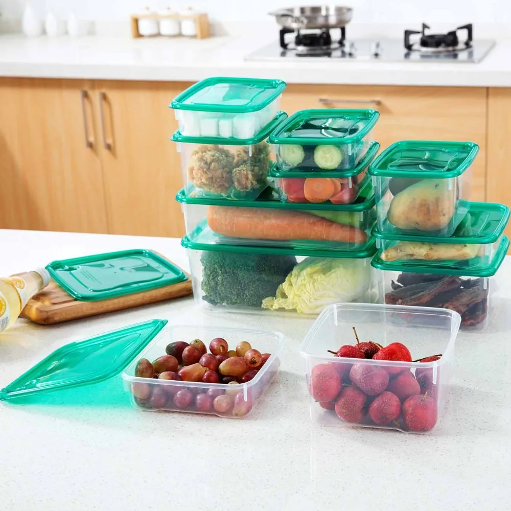 

20Pcs Food Storage Container Refrigerator Organizer Bean Grain Spice Food Storage Box Clear Kitchen Containers Sealed Case