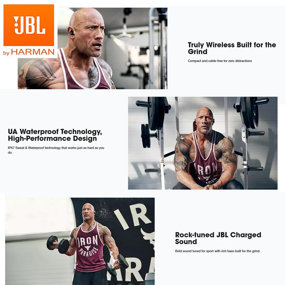 Оригинальные беспроводные Bluetooth-наушники JBL мкА Project Rock наушники-вкладыши IPX7