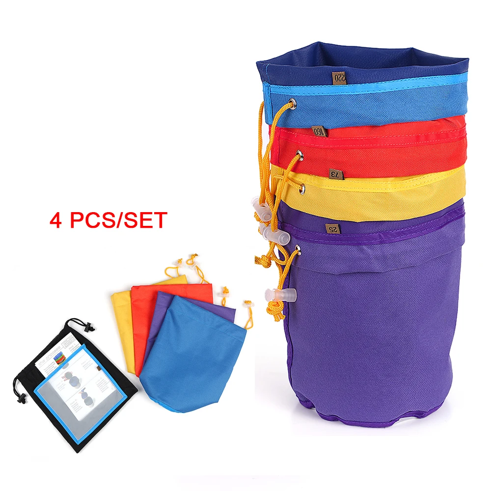 

4 шт., 1 галлон, фотофильтр, пакет из пузырчатой пленки с отжимным экраном, набор для извлечения травяных ледяных растений, микрон