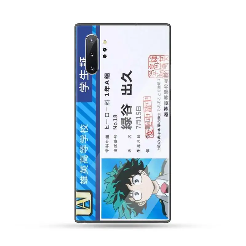 

My hero academia Cartoon Anime Phone Case Tempered glass For Samsung S6 S7 edge S8 S9 S10 e plus note8 9 10 pro