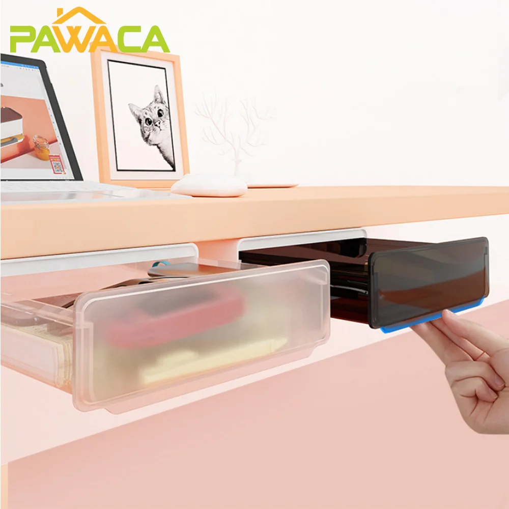 Самоклеющийся Настольный органайзер пенал для карандашей под столом ящик