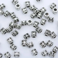 100pcs antique tibetan silver spacer metal beads for jewelry making diy bracelet acessories needlework supplies 6mm