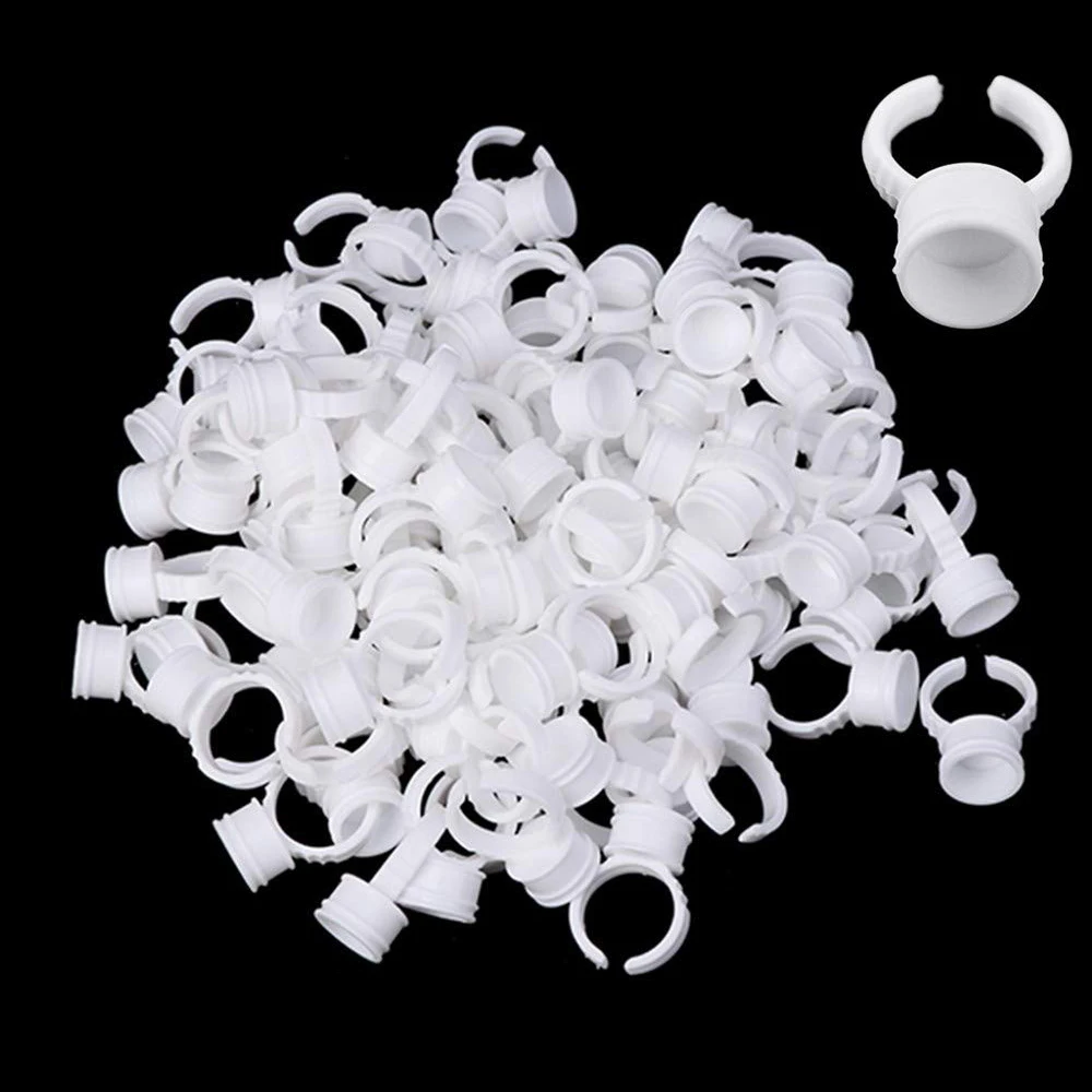 

PEPAX 300 шт. кольца для татуировок среднего размера, одноразовые кольца для татуировок, кольца для макияжа, держатель для клея для татуировок, к...