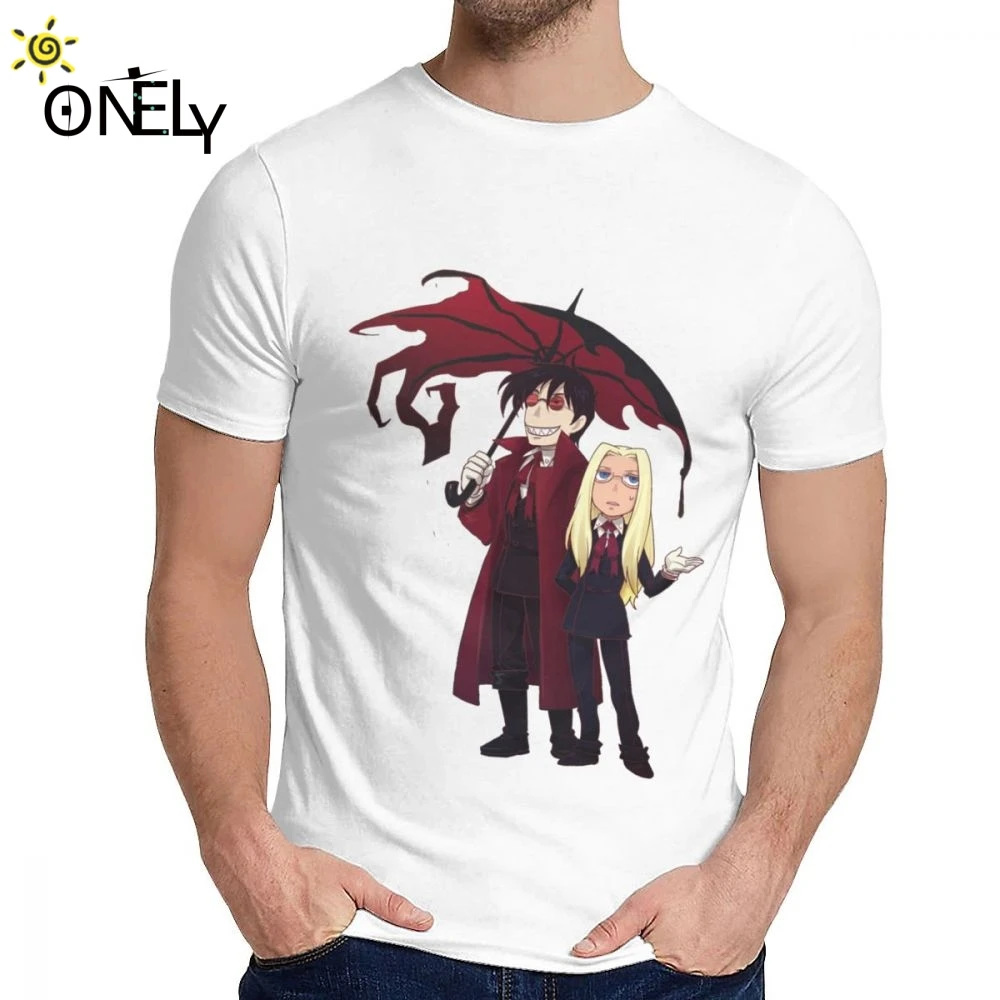 Уличная одежда футболка в мультяшном стиле Hellsing And Alucard для мужчин великолепная с