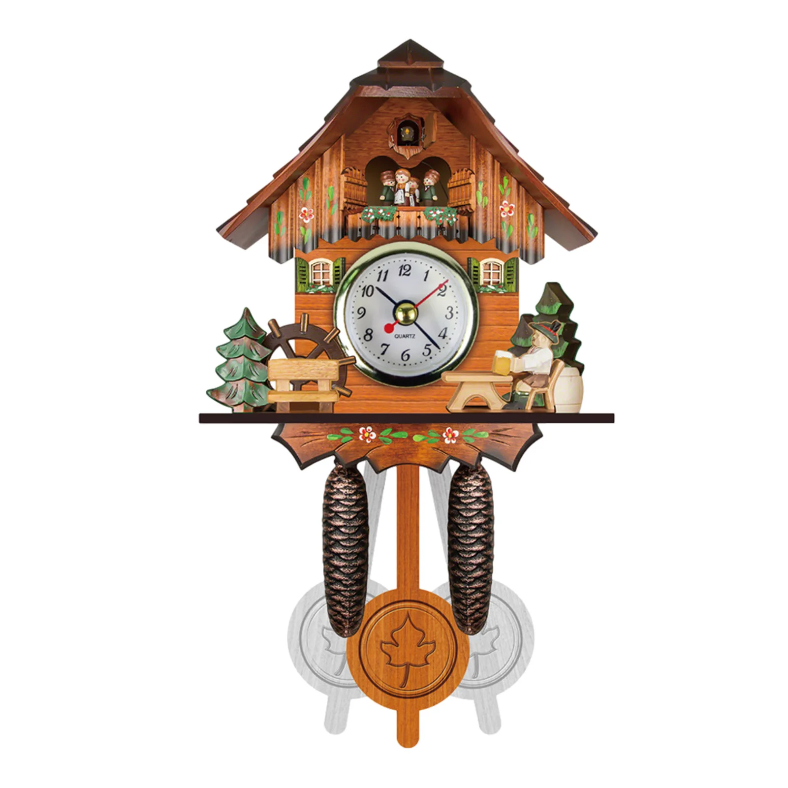 

Cuckoo Clock Living Room Wall Clock Bird Cuckoo Alarm Clock Wall Watch Nordic Retro Wooden Living Room Home Day Time Alarm #2