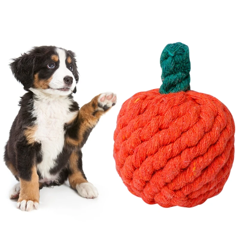 Pet Dog Chew Toy Interactive Resistant Bite Dog Toy Natural Orange Cotton Rope Material Cleaning Teething Puppy Toys Plaything