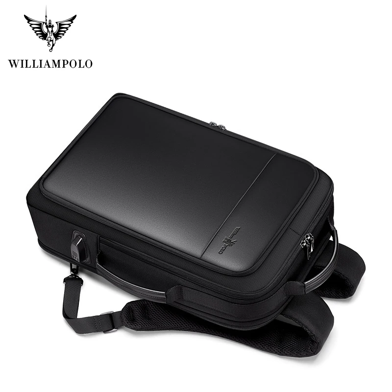Рюкзак WILLIAMPOLO мужской для ноутбука 15-17 дюймов с USB-зарядкой и защитой от краж 2020 |