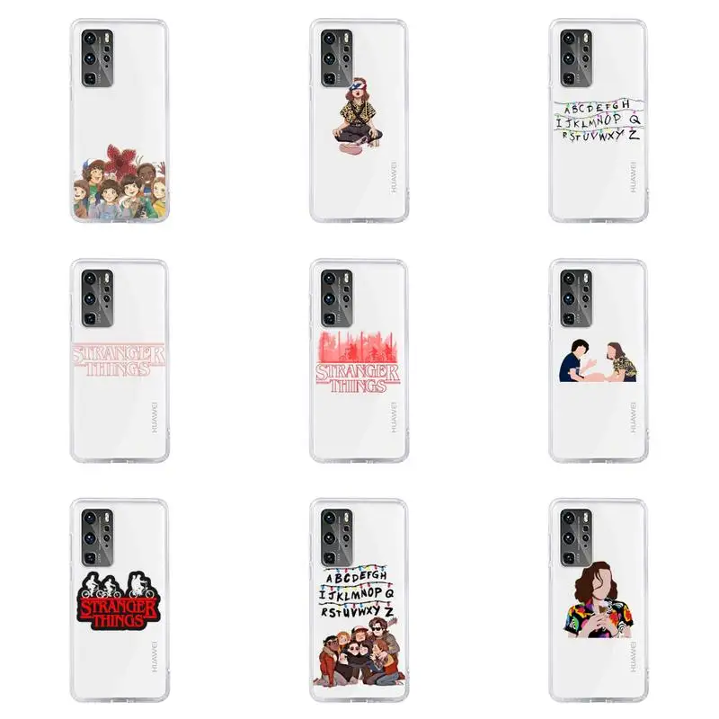 

Stranger Things Christmas Lights Phone Case Transparent For Huawei Mate P honor 10 9 8 7 plus lite play 3 RS a T pro Mobile bags