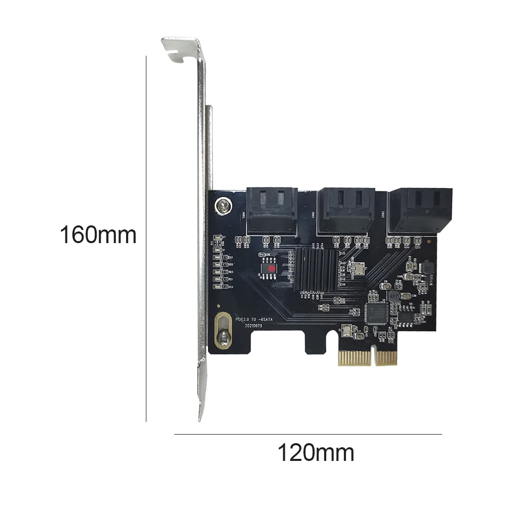 

SATA PCIe Adapter 6 Ports SATA III to PCI Express 2.0 X1 Expansion Card High Performance SATA PCIe Expansion Card for Mining