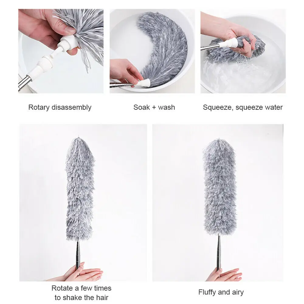 

9.2 Foot Adjustable Microfiber Cleaning Duster Brush Extend Stretch Feather Home Dusters Car Furniture Household Clean Brushes