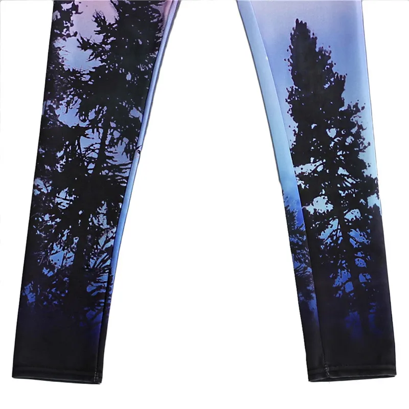 Женские красные леггинсы с принтом в виде галактических деревьев 2018 | Женская
