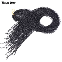 trend way for women 25inch long curly box braids zizi crochet hair bundles synthetic hair extensions braiding hair blonde balck