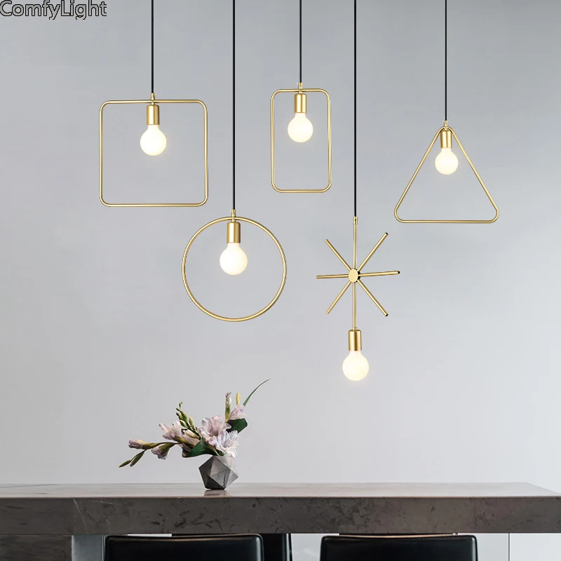 

Classic Vintage Retro Gold Pendant Lights Loft for home shop bedroom bar kitchen suspension hotel Hanging lamp Pendent E27 Iron