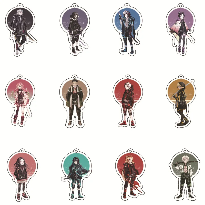 

Anime Keychains Demon Slayer Acrylic Cute Brinco Blade Of Ghost Key Chains Kamado Tanjirou Cosplay Pompom Yaiba Keyrings Pendant
