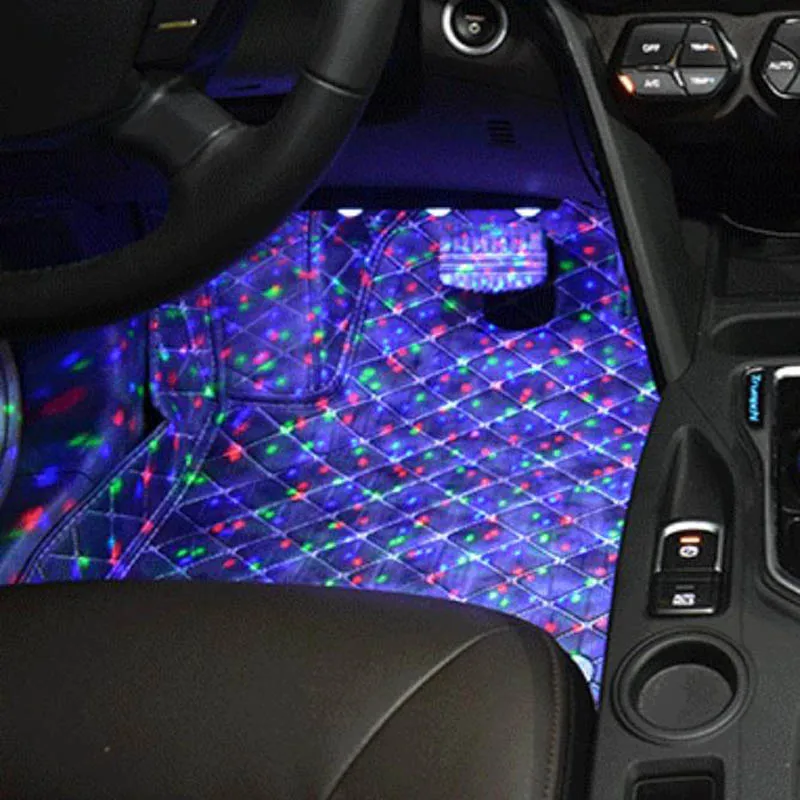 

Интерьер автомобиля RGB Напольный ножной светодиодный светильник украшение атмосфера красочные неоновые аксессуары Стайлинг лампа