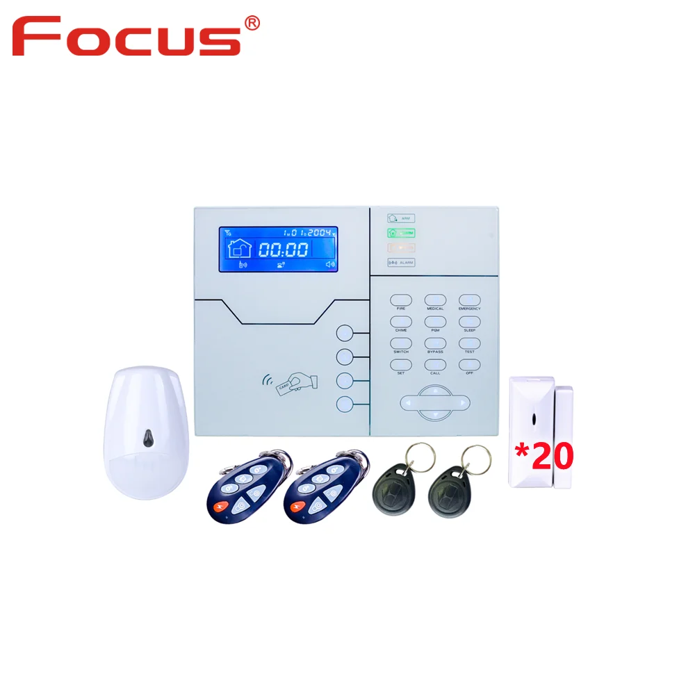 

Focus English French ST-VGT TCP RJ45 IP Alarm Wireless GSM Alarm System Smart Protection Home Alarm System With Web PC Control