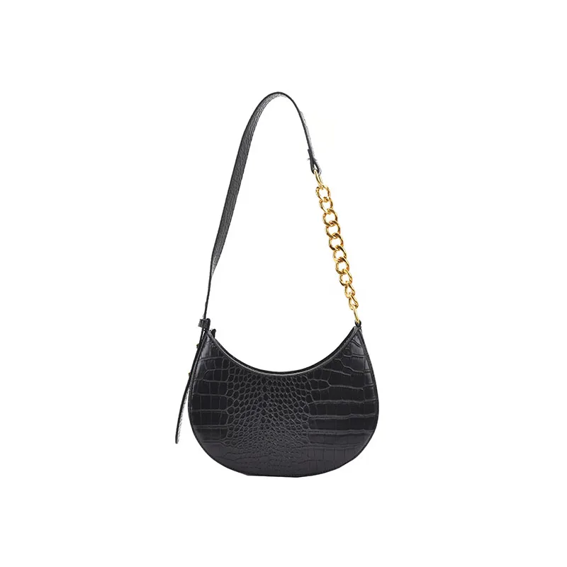 

Stone Pattern Small PU Leather Saddle Crossbody Bags 2021 Summer Luxury Brand Chain Shoulder Handbags And Purses