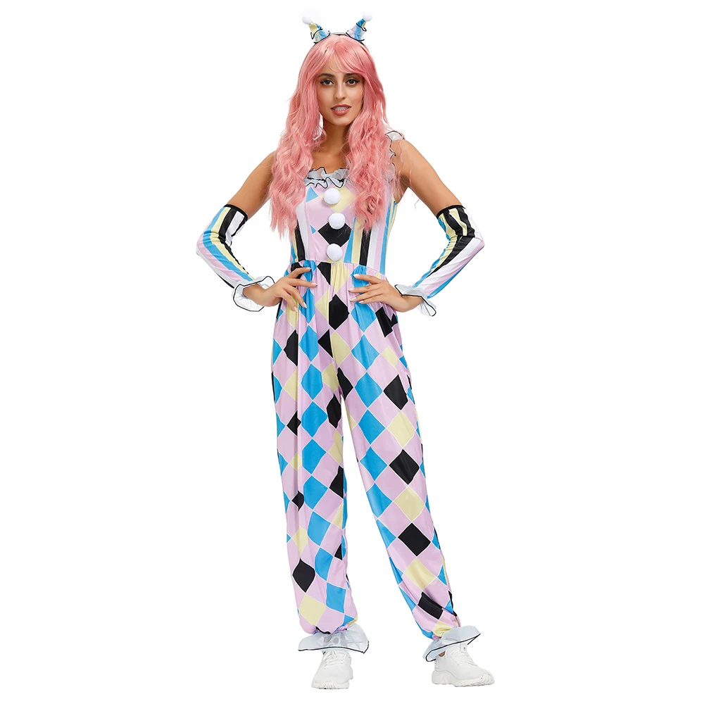 Women Clown costume for Carnival Halloween Adult Women Joker Costume Dress Up Female Circus Clown Naughty Cosplay Clothing